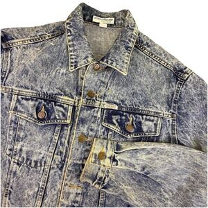 GUESS for Men Georges Marciano Vtg Acid Wash Denim‎ Jean Jacket Size L 90s Y2K